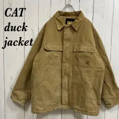 [535]CAT フルジップ中綿ダック地ジャケットブルゾン襟コーデUSA古着