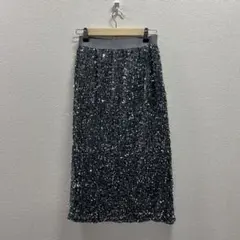 グレー スパンコール タイトスカート