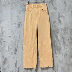 ZARA♡カラーデニム ワイドパンツ ストレート オレンジ EUR32のサムネイル