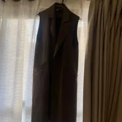 ZARA ブラウン ノースリーブロングベスト