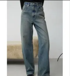 AZUL BY MOUSSY ハイウエストワイドデニム　ブルー