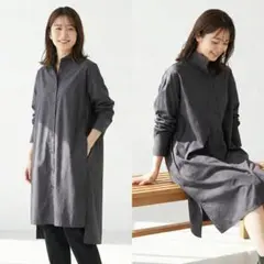 CABaN キャバン ウールツイル ハイネックロングシャツ Lサイズ ブラックのサムネイル