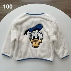 新品(100) ドナルドダック ボアジャケット ワッペン 刺繍 ディズニー