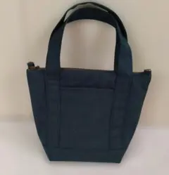 帆布のミニトートバッグ　ファスナーあき　Dカン着き　ハンドメイド