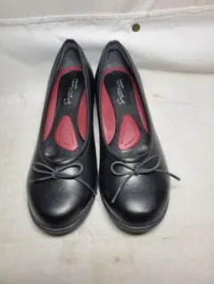 「ともみ様御専用」保管品　ラクナ　フラットシューズ　22,5㎝　黒　リボン付