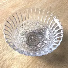 【未使用】HOYA クリスタルボール　サラダ、フルーツ　細かい格子模様
