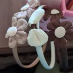 花モチーフ カチューシャ 3個セット