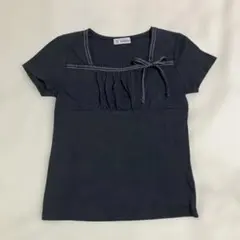 Sorridere 半袖Tシャツ ブラック リボンのサムネイル