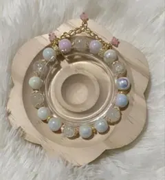 オパール・クリスタルビーズブレスレット