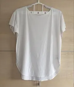 【UNIQLO ユニクロ】エアリズムシームレスボートネックロング T 白 M