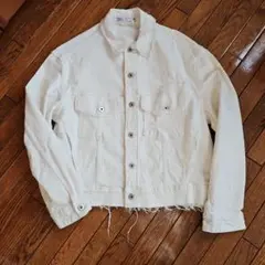 ZARA ホワイト デニムジャケット M ダメージ加工