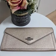 日曜日まで限定【COACH☆未使用】希少★ソフトウォレット　プラチナ　長財布