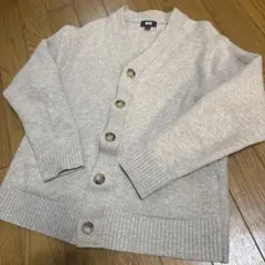 ユニクロ　ベージュ カシミヤ100%カーディガン　S
