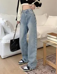 ライトブルー ストレートデニム M