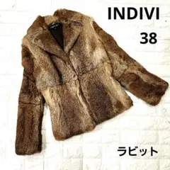 INDIVI　インディヴィ　ラビットファー　コート　ジャケット　毛皮　Mのサムネイル