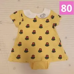 【ベルコット】半袖ボディスーツ　ロンパース　ミッフィー　黄色　お花のサムネイル