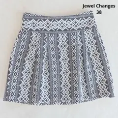 Jewel Changes ミニスカート 幾何学模様 グレー 38 秋冬のサムネイル