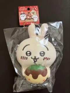 タグ付き　ちいかわ　大阪限定　うさぎ　たこ焼きマスコット　ぬいぐるみキーホルダー