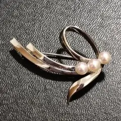 美品✨MIKIMOTO ミキモト パール　ブローチ　コサージュ 未使用品】✨MIKIMOTO ミキモトパールブローチコサージュシルバー