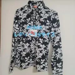 ☆新品未使用/Sサイズ☆黒×白の花柄綺麗めレディースゴルフシャツ☆PUMA☆