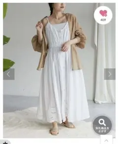 カットワークレーススカラップキャミワンピース