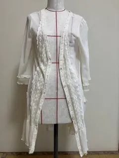 アクシーズファム　ロングカーディガン　Mサイズ　五分袖　美品