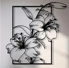 ユリ　アイアン　ウオールアート148　インテリア雑貨 ウオールデコレーション