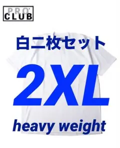 PRO CLUB プロクラブ　tシャツ　新品　ヘビーウェイト　白二枚　2XL