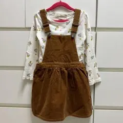 H&M インナー付きコーデュロイ ジャンバースカート 110