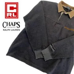 【希少】90s チャップス ラルフローレン 襟コーデュロイ スウェット 袖ロゴ