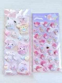 サンリオ　マシュマロ　ぷっくりシール　ぷくっとシール　リトルツインスターズ　2枚