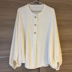 ZARA ホワイト バルーンスリーブシャツ XS
