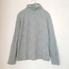 長袖タートルネックシャツ　花柄　総柄　М