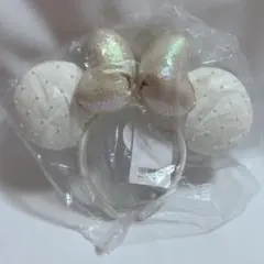 【新品】Disney☆ディズニー☆ホワイトスパンコールパールカチューシャ☆リボン