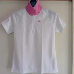 adidas レディース ゴルフシャツ ホワイト/ピンクのサムネイル