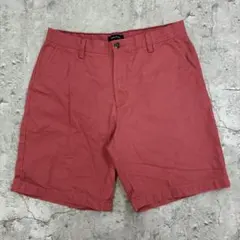 NAUTICA　チノショーツ　W34　レッド　無地　古着のサムネイル