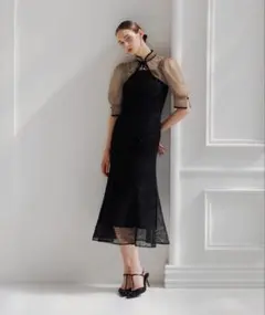 【Leja】スパンコールボタニカルマーメイドボレロ2WAYワンピースドレス