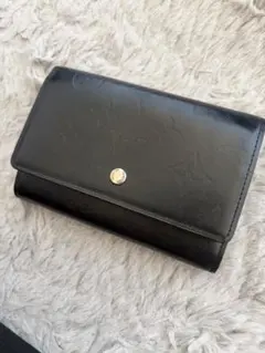 【ジャンク品】Louis Vuitton ブラックレザー長財布