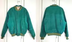 vintage * レザー グリーン ジャケット