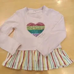 ハート型スパンコールTシャツ