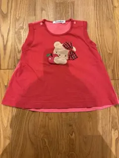 familiar クマ刺繍ノースリーブチュニック　80