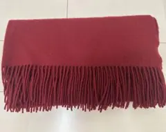 ボルドー　カシミヤ100% ストール　深赤