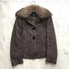 美品 ドルチェアンドガッバーナ ツイード ジャケット レオパード リアルファーのサムネイル