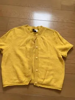 H&M イエロー 半袖カーディガン Sサイズ