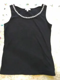 HERE'S　ヒアーズ　ビジュー　タンクトップ　Mサイズ　ブラックのサムネイル