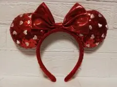 Gf ディズニー　カチューシャ　ミニー　ハート　　レッド　赤
