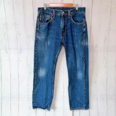 リーバイス デニムパンツ ストレート 無地 3L 青 綿 デイリー