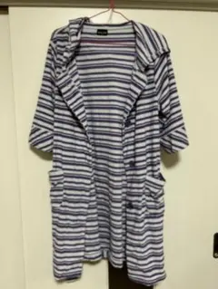 MICHEL KLEIN ストライプ ロングバスローブ