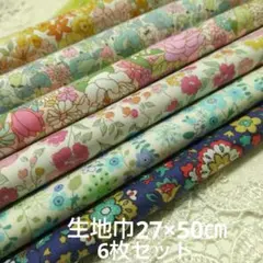 SS-22まとめ売りハギレ カットクロスパッチワーク6枚セット 27×50小花柄