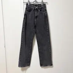 ストレートデニム ブラック XSサイズ